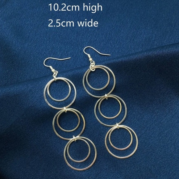 Any 4/$25! Silver Lightweight Concentric Circle Drop Earrings - Picture 4 of 6